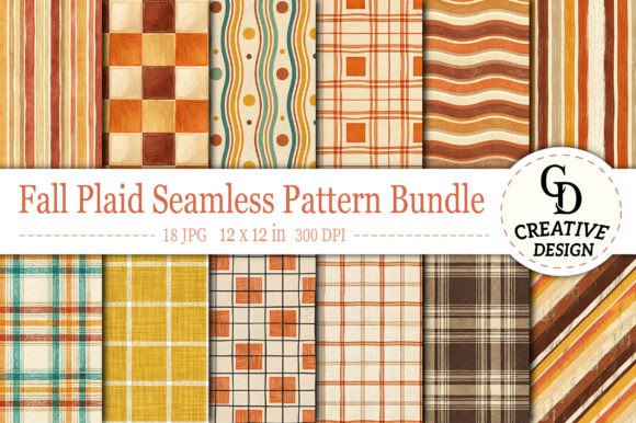 Download Fall Plaid Seamless Pattern Bundle - Premium Resources