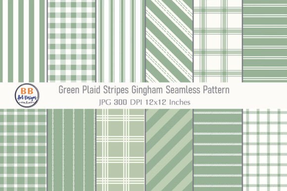 Download Green Plaid Stripe Gingham Pattern Paper - Premium Resources