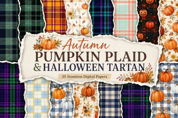 Download Autumn Pumpkin Plaid &amp; Halloween - Premium Resources
