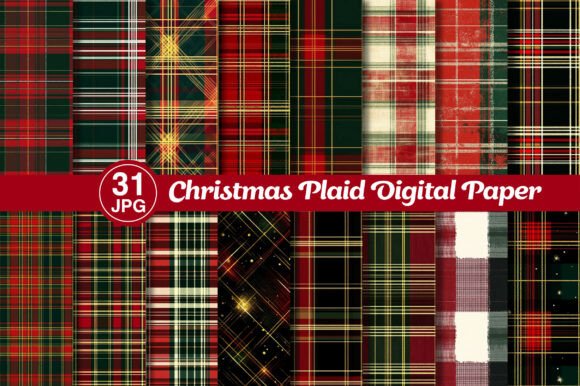 Download Christmas Plaid Digital Paper - Premium Bundle